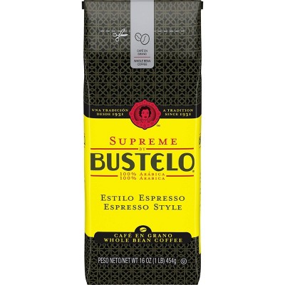 Cafe Bustelo Espresso Style Whole Bean Dark Roast Coffee - 16oz