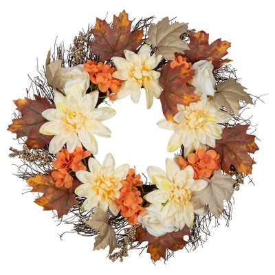 Northlight Floral, Twig And Leaves Fall Harvest Artificial Wreath - 22 ...