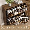 Fluted Shoe Cabinet, Narrow Shoe Storage Cabinet with 2 Flip Drawers and Open Shelf, Storage Organizer for Foyer, Hallway, Front Door - 3 of 3