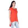 24seven Comfort Apparel Womens Scoop Neck High Low T Shirt Top - 2 of 4