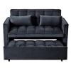 Ridstar Modern 3-in-1 Convertible Sofa Bed with Pillows For Living Room-Black - 2 of 4