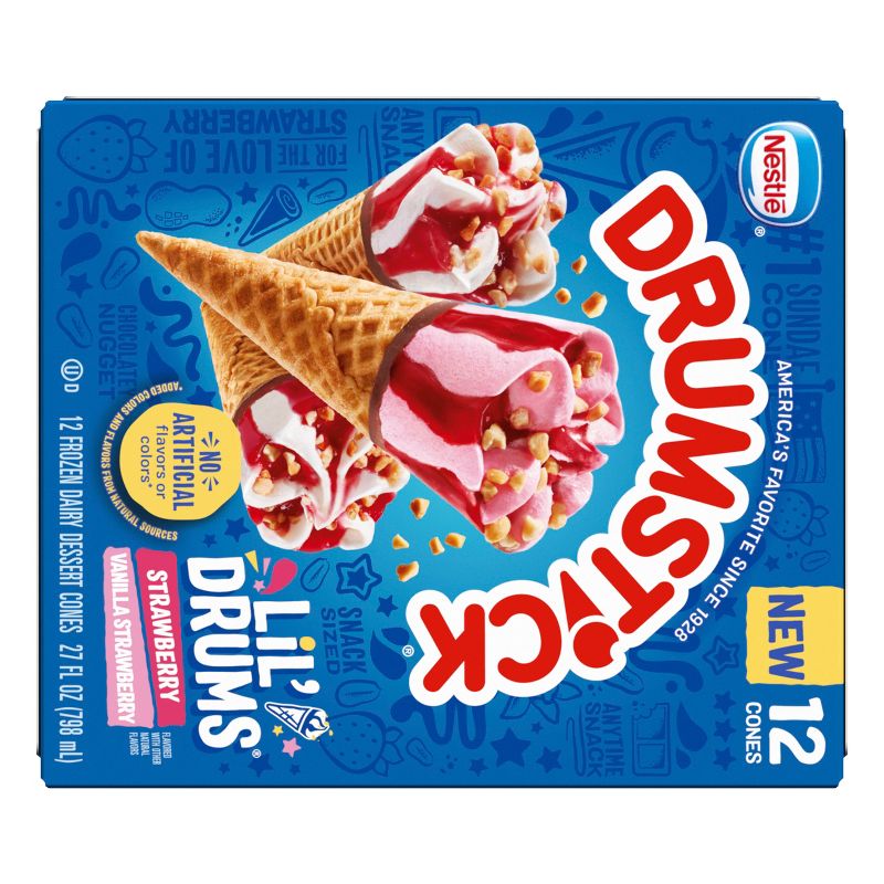 Drumstick Strawberry Lil&#39;Drum Frozen Dessert - 27 fl oz/12ct, 2 of 9