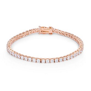 ShineHigh Women's Tennis Bracelets 7" to 8" Adjustable, Rhodium or Gold Plated, CZ Stone Accents, Elegant Statement Jewelry for Every Occasion - 1 of 1