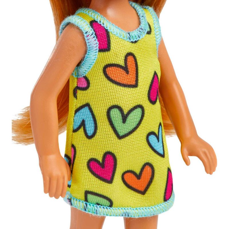 Barbie Chelsea Small Doll Wearing Removable Heart-Print Dress with Brunette Hair &#38; Brown Eyes, 5 of 7