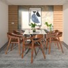 LeisureMod Dining Chair in Oak Wood Contemporary Accent Armchair with Open-Back Design Set of 4 Rivo Collection - 3 of 4