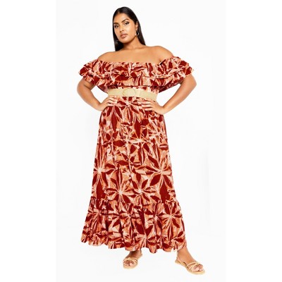 City Chic | Women's Plus Size Runaway Maxi Dress - Rust - 12 Plus : Target