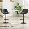 Grungis Adjustable Swivel Bar Stools,Industrial Bar Height Stools with Back Support,PU Dining Chairs for Kitchen Island,Set of 2 - 3 of 4
