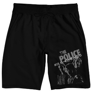 The Police Japanese Characters Men's Black Sleep Pajama Shorts - 1 of 4
