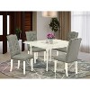 HomeStock 5-Pc Linen White Finish Solid Wood Top-Dining Room Set with Leaf-Seats 4 - 2 of 4
