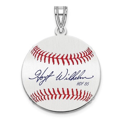 Black Bow Jewelry Sterling Silver Hoyt Wilhelm Signature SM Enamel Baseball Pendant