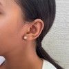 Adornia 14k Rose Gold Plated Freshwater Pearl CZ Halo Stud Earrings - 2 of 4
