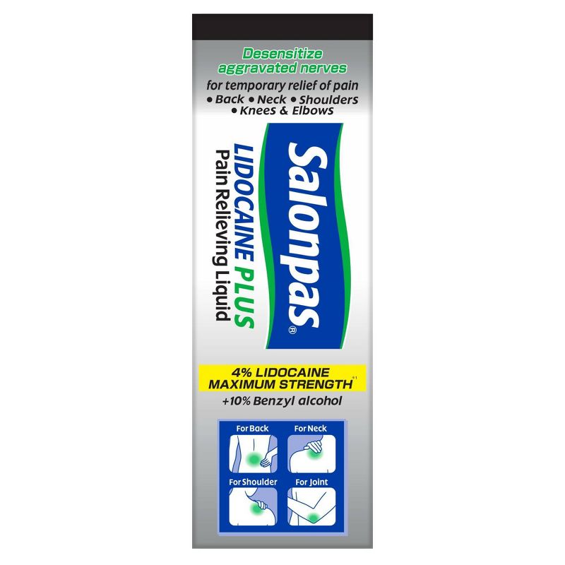Salonpas Lidocaine Plus Pain Relieving Liquid Roll-On - No Mess Applicator - 3 fl oz, 4 of 6
