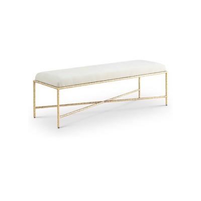 Meridian Furniture,Valley Chenille Fabric Bench