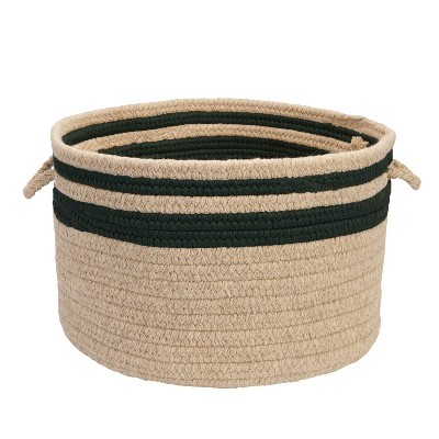 Colonial Mills Cabin Stripe Storage Utility Basket, 14 by 10-Inch, Myrtle Green