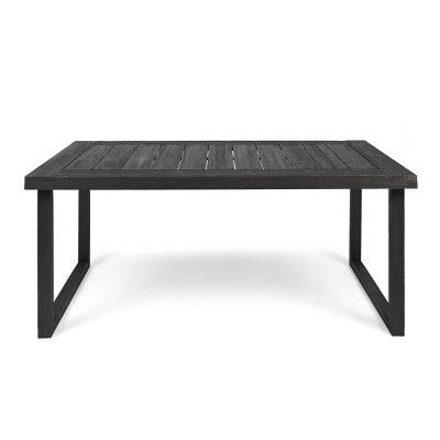 NicBex Outdoor Dining Table for 6 People Patio Rectangle Acacia Wood Table 69in x 35.5in x 29.5in