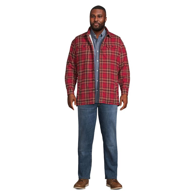 Lands' End Men's Traditional Fit High Pile Fleece Lined Flannel Shirt Jacket, 5 of 7