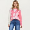 Anna-Kaci Women's Bold Graphic Floral Pattern Knit Sweater with Soft Crew Neckline and Relaxed Long Sleeve Pullover Fit - 2 of 4