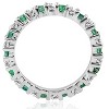 Pompeii3 1 1/2ct Emerald Diamond Eternity Ring 14K White Gold - 2 of 3