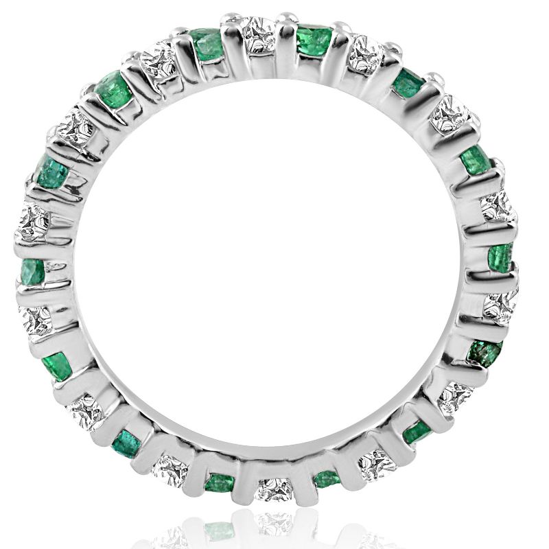 Pompeii3 1 1/2ct Emerald Diamond Eternity Ring 14K White Gold, 2 of 4