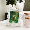 Mango Wood Scroll Handmade Intricate Carved 1 Slot Photo Frame White - Olivia & May - 2 of 4