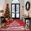 Red Christmas Hallway Runner Rug, Washable Low Pile Non-Slip Mat with Tree & Snowflake Design for Kitchen, Entryway and Bedroom - 2 of 4