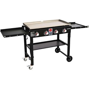 GasOne 36-Inch Flat Top Propane Griddle Cooking Station–Foldable 4 Burner Grill with Pre-Seasoned Griddle for Outdoor Cooking with Side Shelves, Black - 1 of 4