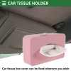 Unique Bargains Universal Car Tissue Holder Tissues Box Cover Car Backseat Extra Large Tissue Organization Faux Leather Pink - 2 of 4