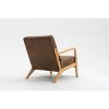 Gulches Mid Century Modern Accent Chair (Brown), Fabric with Wood Frame & Waist Cushion for Living Room Bedroom Sunroom - 3 of 4