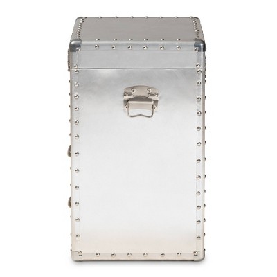 Serge Silver Metal Industrial 2-Drawer Accent Cabinet