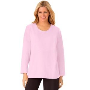 Dreams & Co. Satin Trim Sleep Tee - 1 of 4