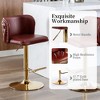 QingMoon Swivel Bar Stools, Adjustable Seat Height Counter Chairs Set of 2 with Footrest, PU Upholstered and Rivet Decoration for Pub, Kitchen Island - 3 of 4