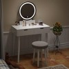 Vanity Desk, Makeup Table with Stool and Drawers, Makeup Vanity Desk with Light, for Living Room, Bedroom, Powder Room, White - 2 of 4