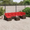 vidaXL 8 Piece Patio Sofa Set with Cushions Brown Poly Rattan - 2 of 4