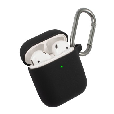 Insten Case Compatible with AirPods 1 & 2 - Protective Silicone Skin Cover with Keychain, Black