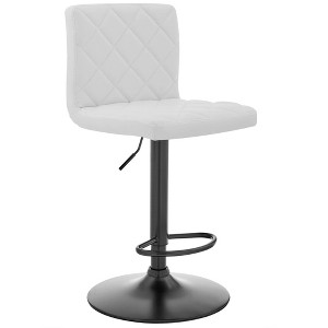 Duval Adjustable Barstool with Faux Leather and Metal Finish - Armen Living - 1 of 4