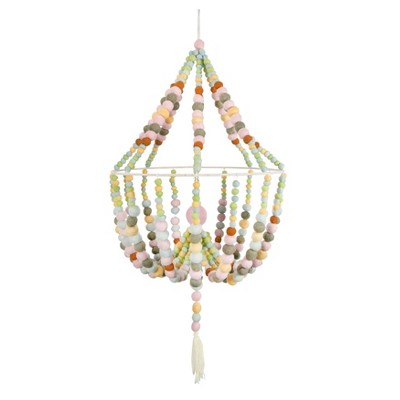 Wool Felt Pom Pom Chandelier Shaped Mobile - 3R Studios