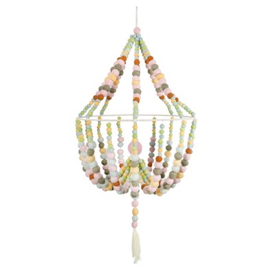 Wool Felt Pom Pom Chandelier Shaped Mobile - 3R Studios