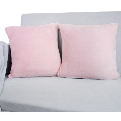 Blush Pink Velvet Euro Throw Pillow Covers Set of 2
