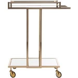 Capri 2 Tier Bar Cart - BCT8003A - Gold/Mirror - Safavieh - 1 of 4