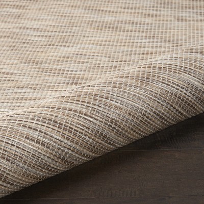 Beige Easy-Care Synthetic Rectangular Flatweave Rug