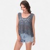 Anna-Kaci Women's Crochet Sleeveless Tank Top with Floral Open Knit Pattern and Scalloped Hem Detail - 2 of 4