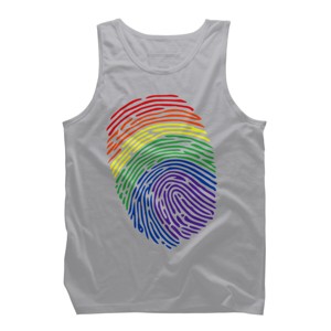 Adult Design By Humans Pride Fingerprint Rainbow Month By SummerFunnyTank Top - 1 of 2