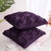 PiccoCasa Decorative Square 3D Satin Rose Flower Throw Pillow Cover 2 Pcs - 3 of 4