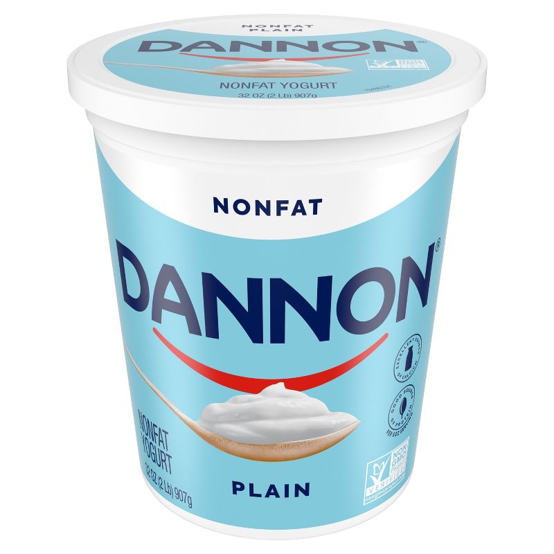 Dannon Nonfat Non-GMO Project Verified Plain Yogurt - 32oz Tub, 3 of 13