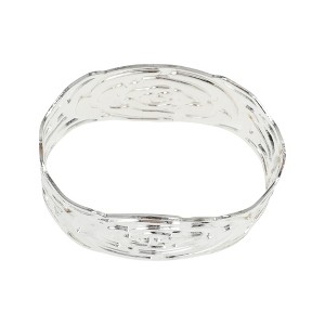 Unique Bargains Napkin Rings Double-sided Roses Stainless Steel 1 Pc - 1 of 3