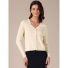 INSPIRE CHIC Women's Cropped Casual Long Sleeve V Neck Button Down Cardigans Sweater - 3 of 4
