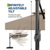 Cantilever Patio Umbrella 10x10ft Large Rectangle Umbrella Outdoor Market Umbrellas 360 Rotation Offset Hanging Outdoor Shade - 4 of 4
