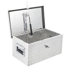 20 Inch Aluminum Diamond Plate Tool Box With Lock and Keys, Heavy Duty Waterproof Truck Storage Organizer Chest for Pick Up Truck Bed - 1 of 4