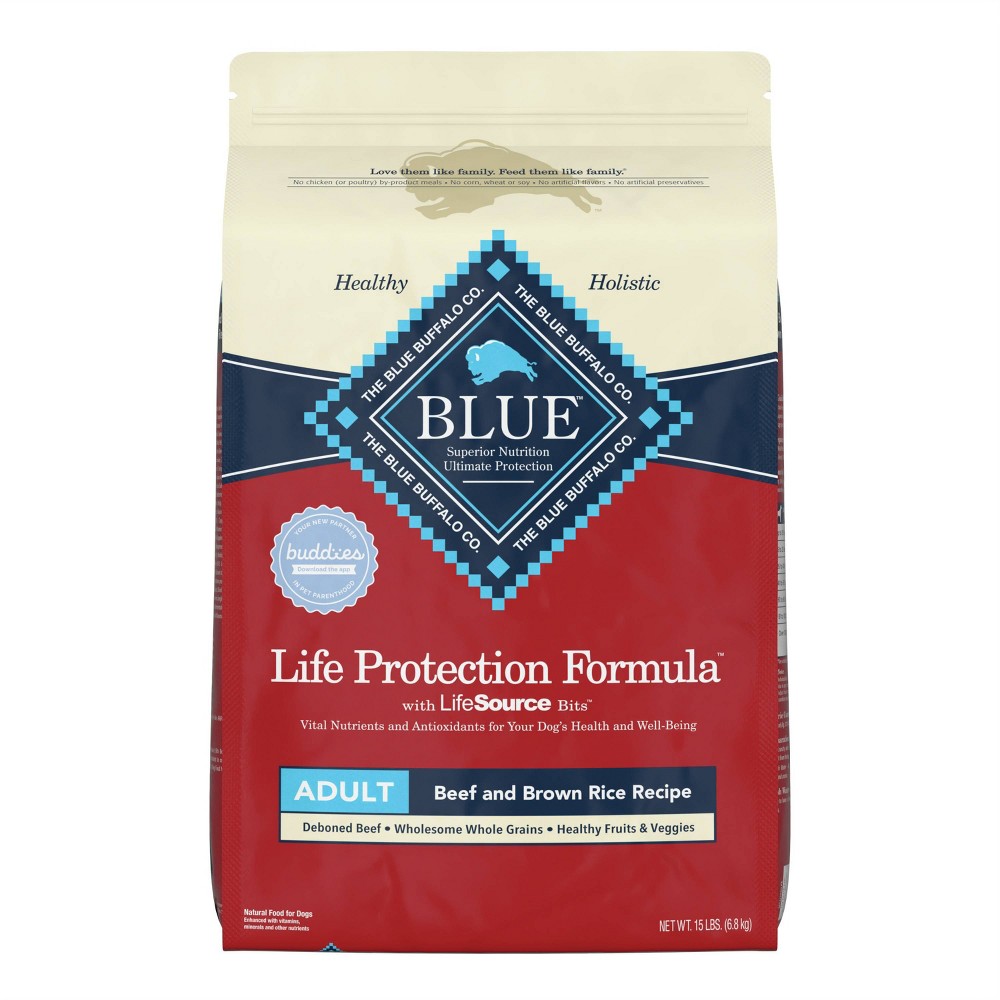 Blue Buffalo Life Protection Beef & Brown Rice Recipe Adult Dry Dog Food - 15lbs