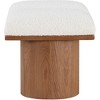 Meridian Furniture,Pavilion Cream Boucle Fabric Bench - 3 of 4